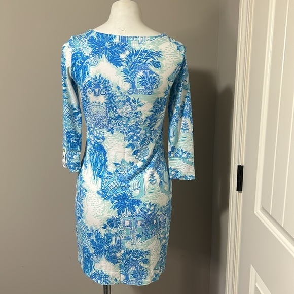 Lilly Pulitzer Sophie Shift Dress Toile Me About It UPF 50+ Blue White Sz XXS - Picture 9 of 14